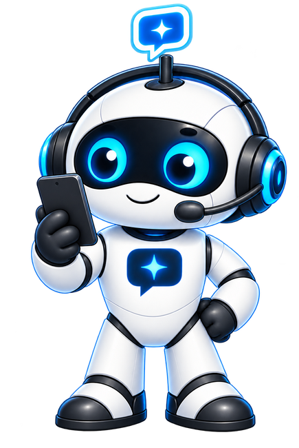 Midebo, the friendly AI front desk bot, on a call