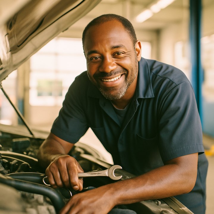 Auto repair shops at work