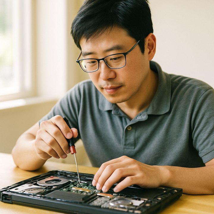Computer repair shops at work