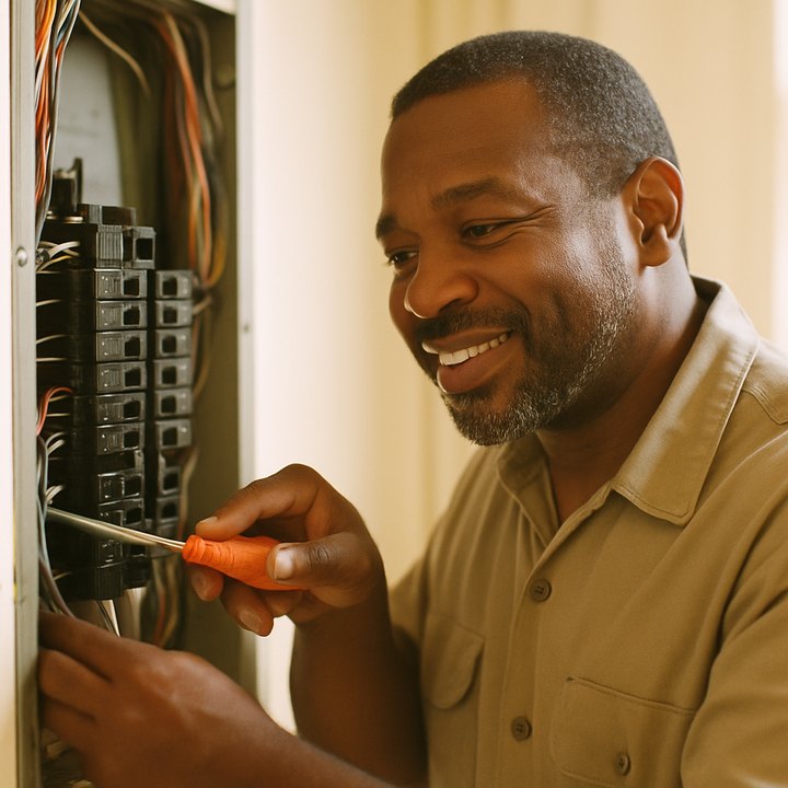 Electricians at work