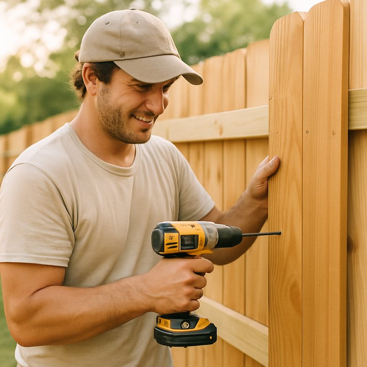 Fencing contractors at work