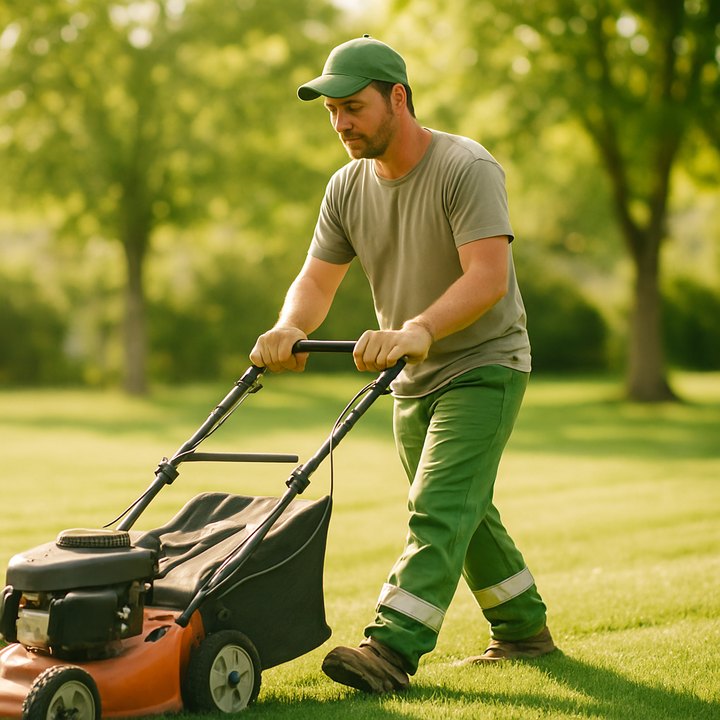 Lawn care at work