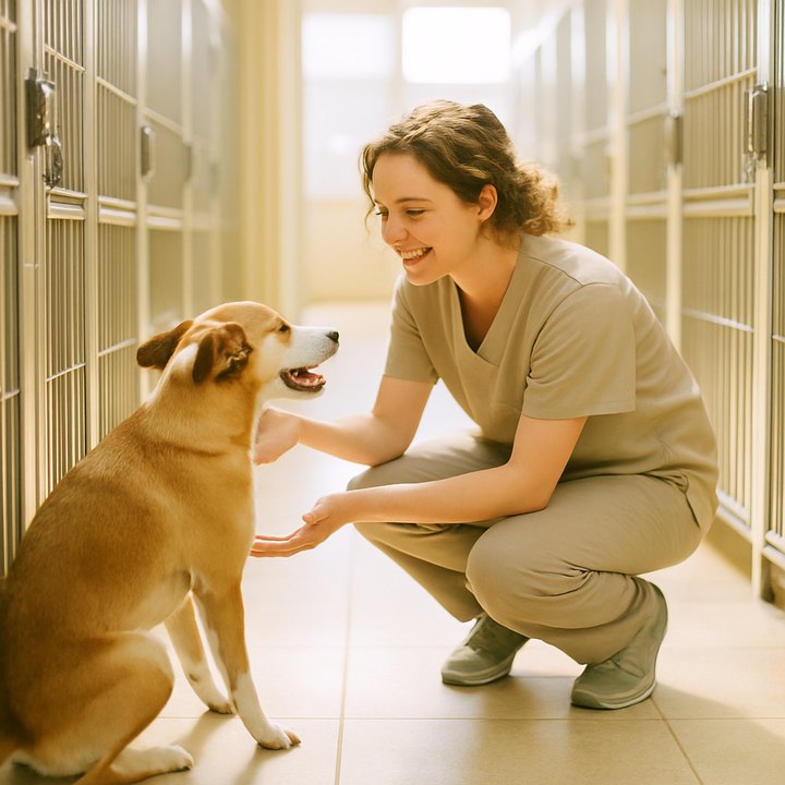 Boarding kennels at work