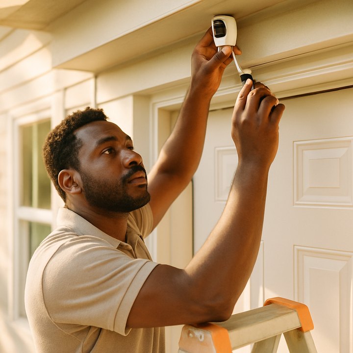 Security installers at work