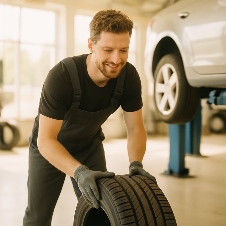 Tire shops at work